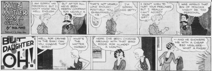 1931 Paul Fung, When Mother Was a Girl (Apr 19) Well, for crying in the sink! Can you imagine that bozo!